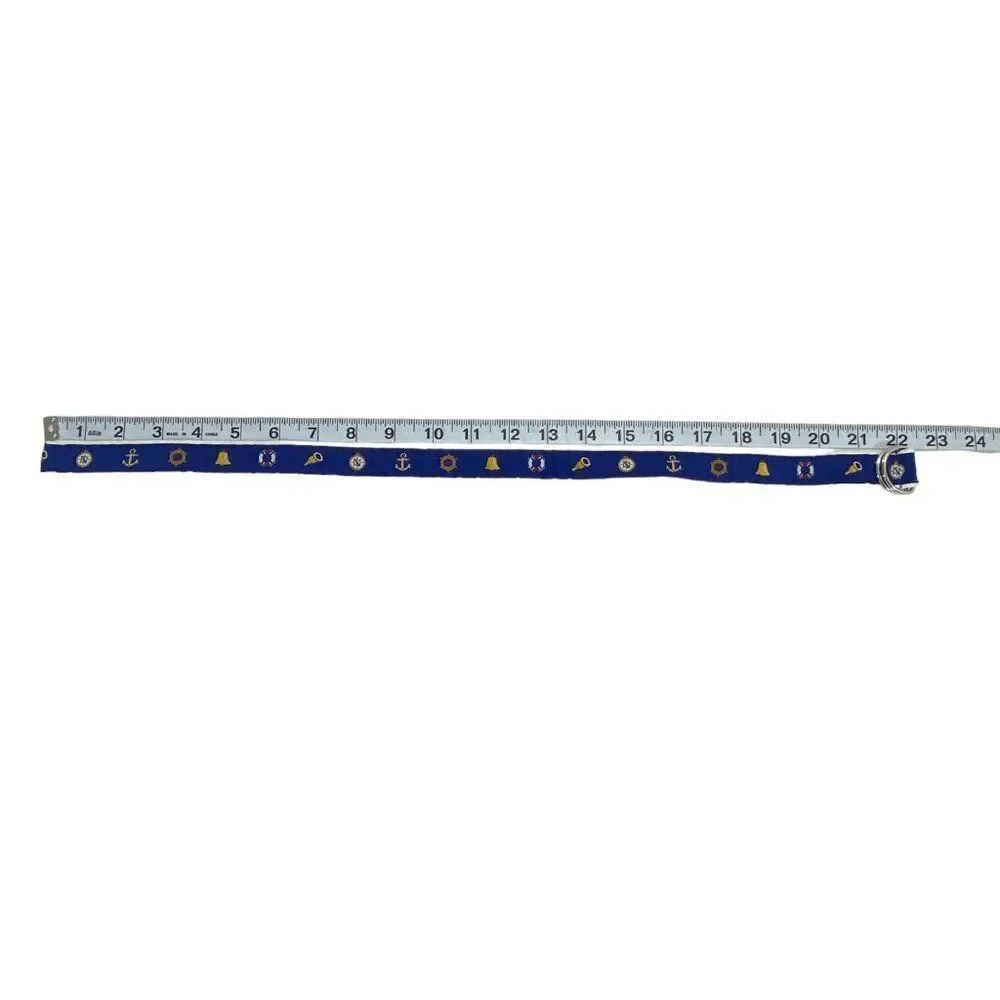 Ralph Lauren Baby Boys Embroidered Belt | 9 Months | Blue | Nautical | D Ring